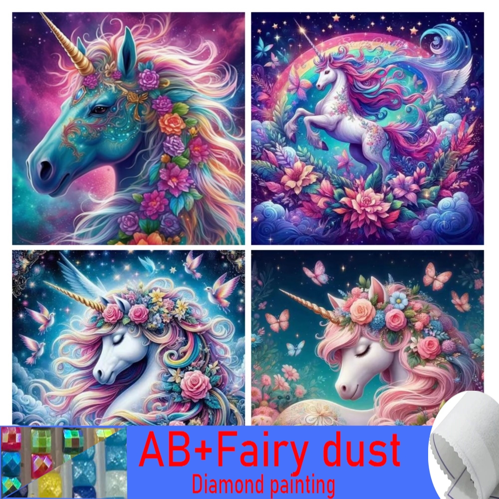 Embroidery Unicorn - 120 Colors AB Fairy Dust Diamond