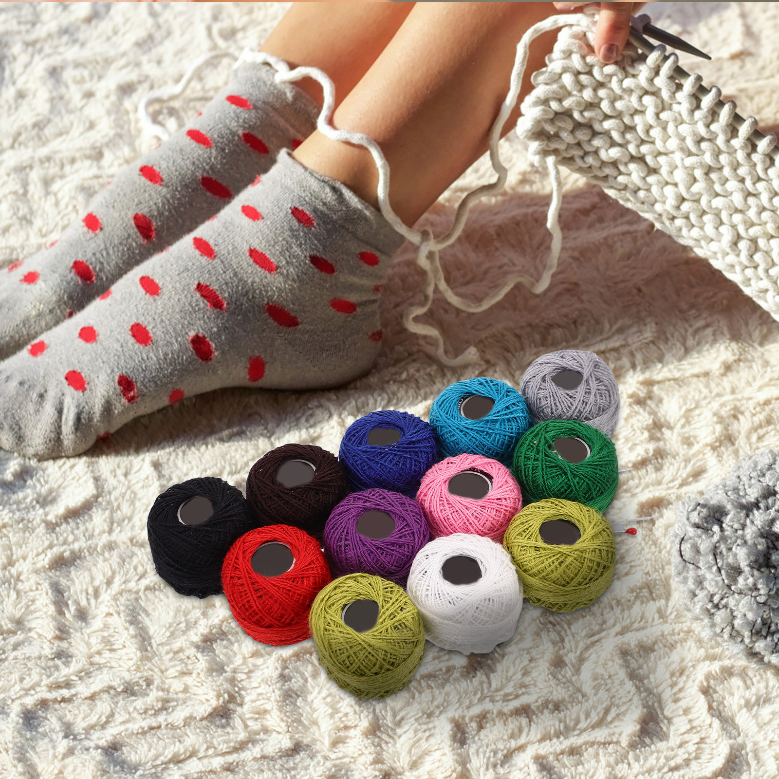 Embroidery Floss - 12Pcs Colorful Embroidery Floss Set Cotton