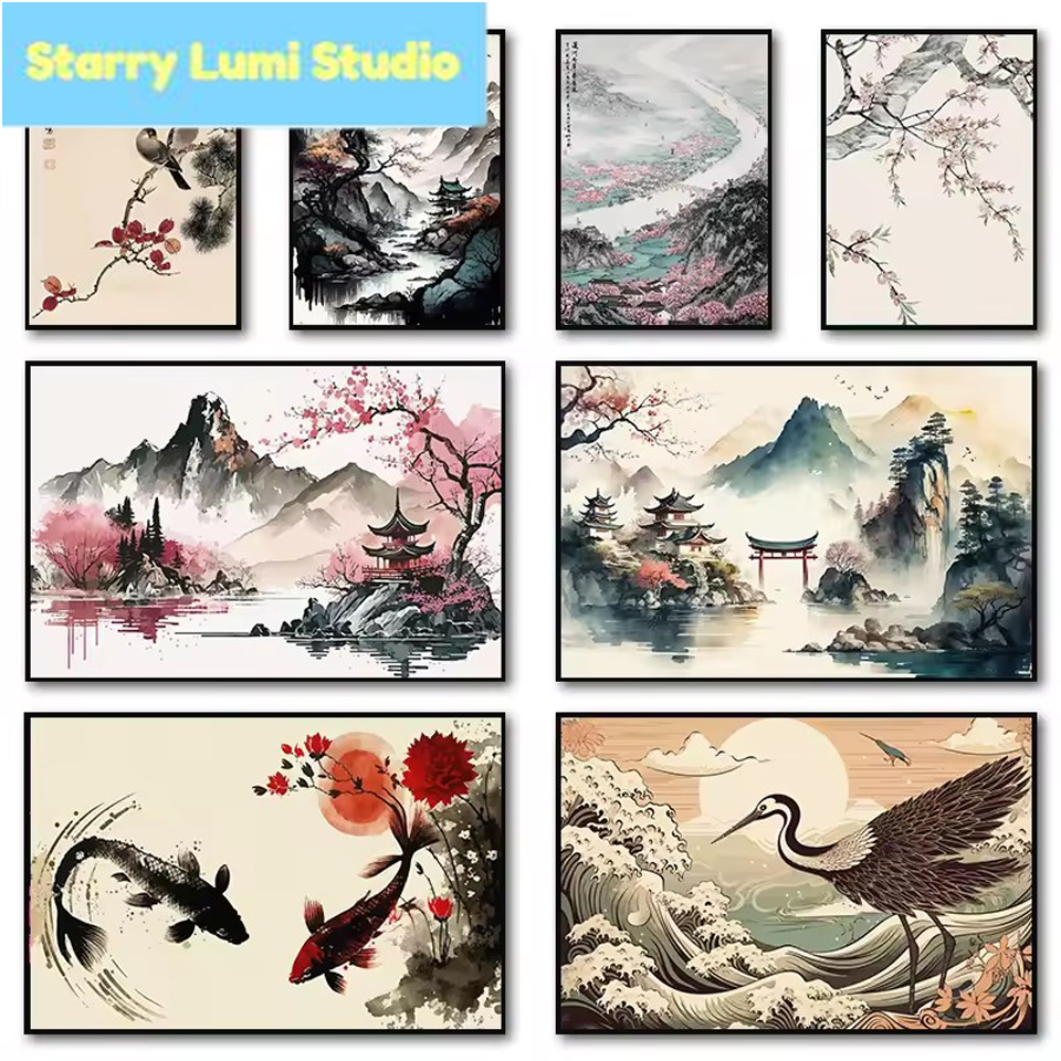 Embroidery Fish - Japanese Landscape Diamond Embroidery 5D DIY