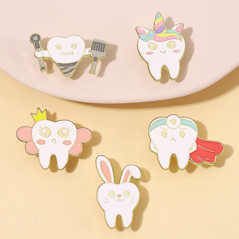 Tooth Oral Health Enamel Pins  – обзор и цена Embroidery Unicorn