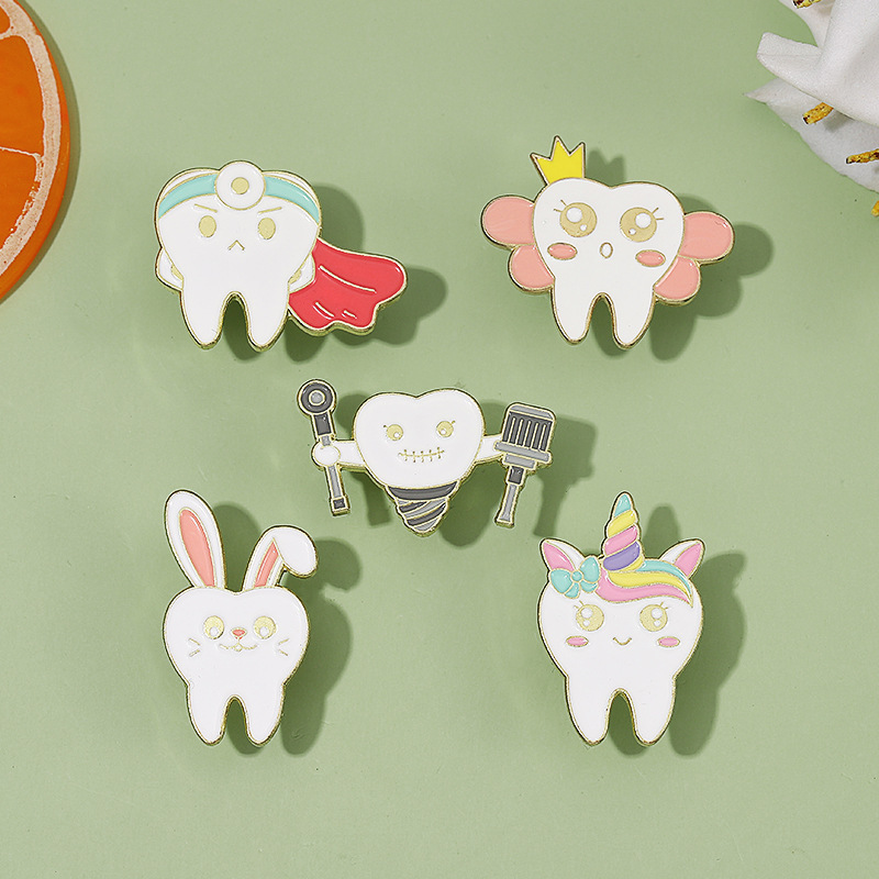 Tooth Oral Health Enamel Pins  – обзор и цена Embroidery Unicorn