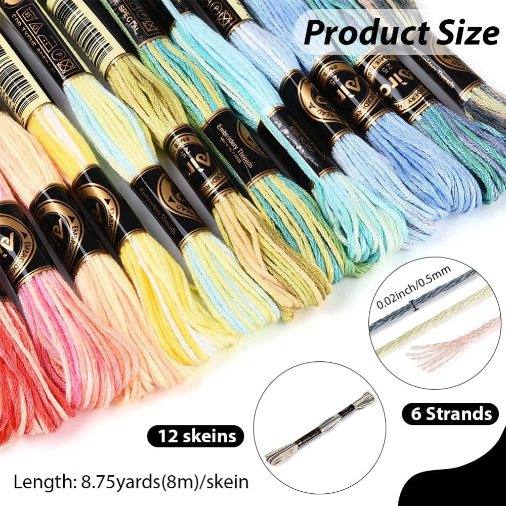 12 Skeins 105 Yards 6 Ply Vari – обзор и цена Embroidery Floss