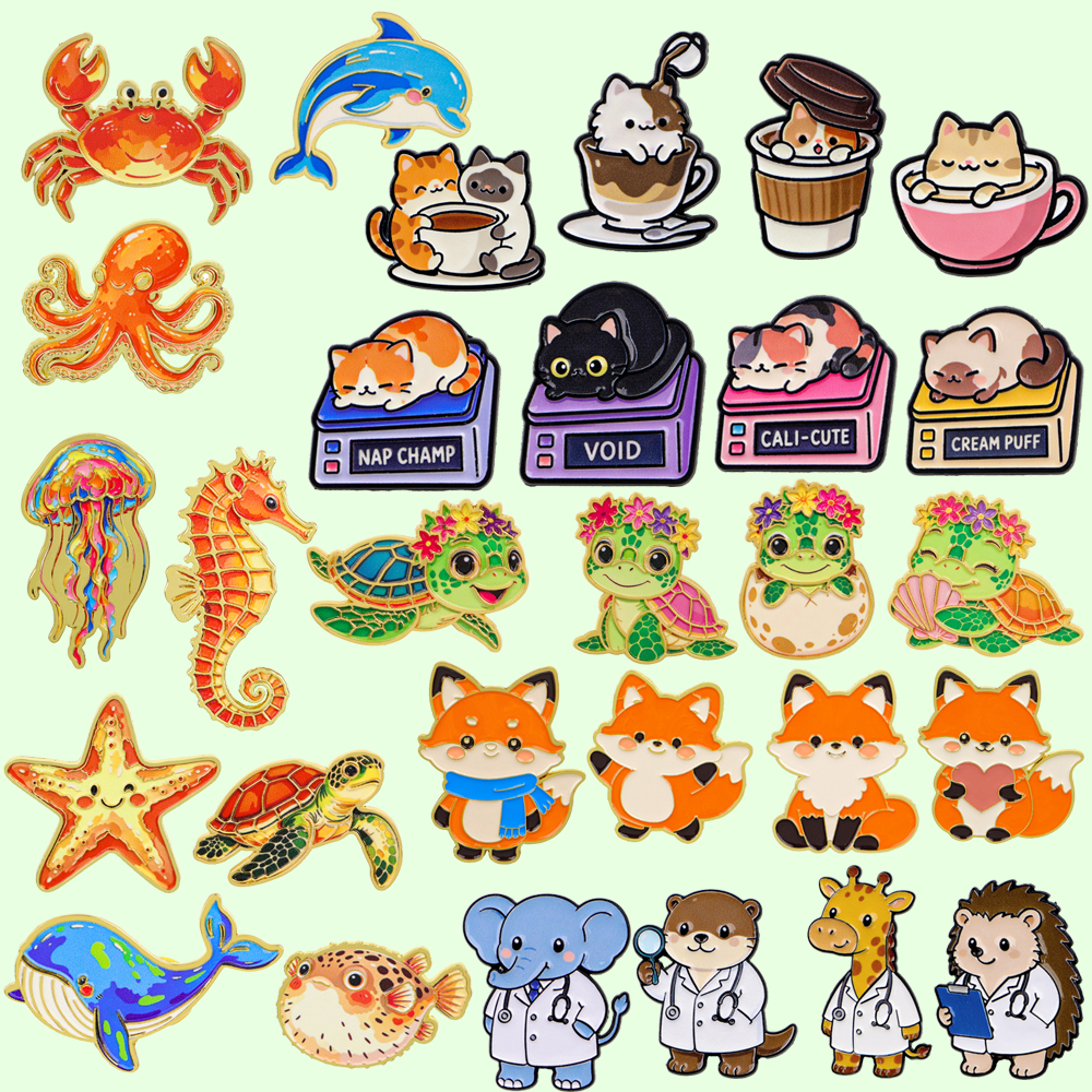 Lovely Kawaii Animal Enamel Pi – обзор и цена Embroidery Fish