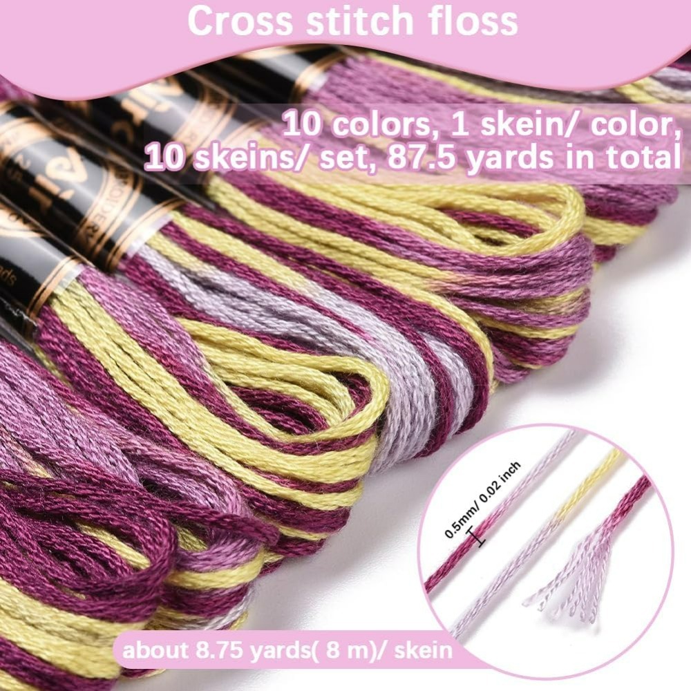 6 Strands Purple Variegated Em – обзор и цена Embroidery Floss