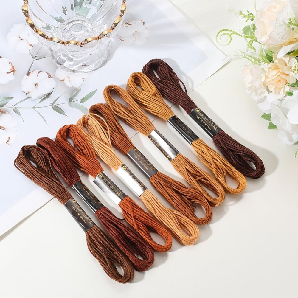 8 Skeins 6 Strands Brown Embro – обзор и цена Embroidery Floss