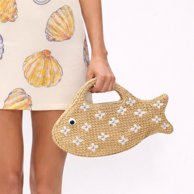 Embroidered Fish Raffia Straw  – обзор и цена Embroidery Fish
