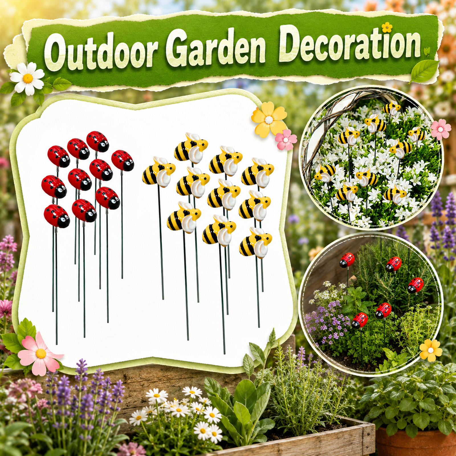 10pcs Ladybugs Design Outdoor  – обзор и цена Embroidery Garden