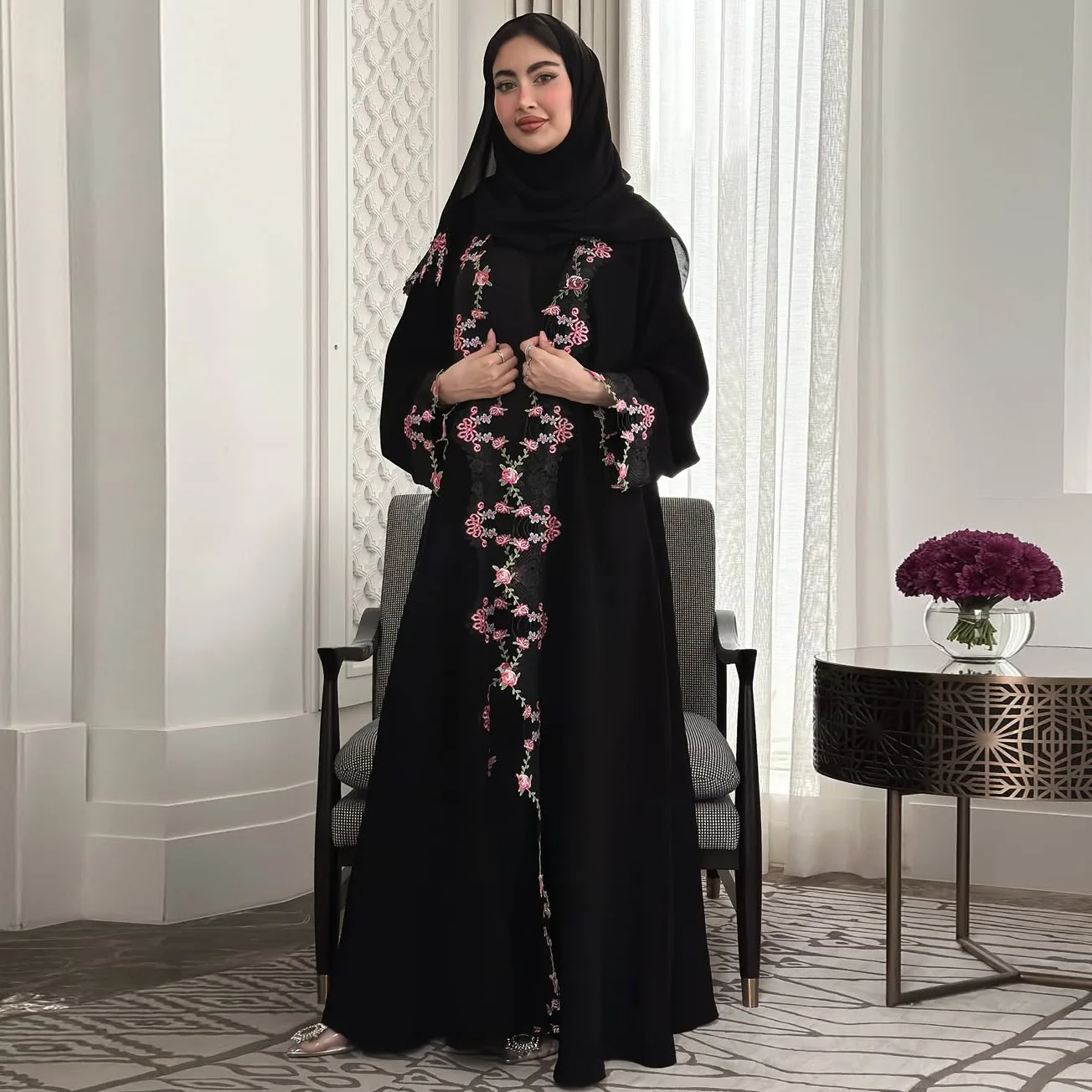 Black Embroidery Kimono Jalabi – обзор и цена Embroidery Kebaya