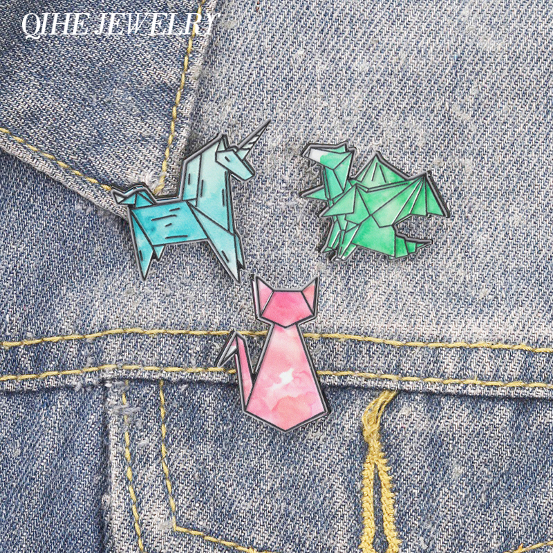 Cute Origami Animal Enamel Pin – обзор и цена Embroidery Unicorn