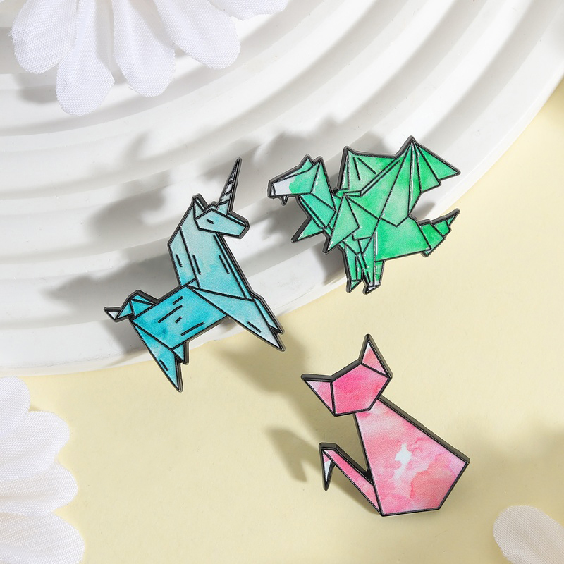 Cute Origami Animal Enamel Pin – обзор и цена Embroidery Unicorn