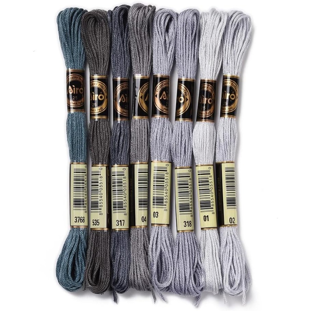 8 Skeins 70 Yards Grey Friends – обзор и цена Embroidery Floss