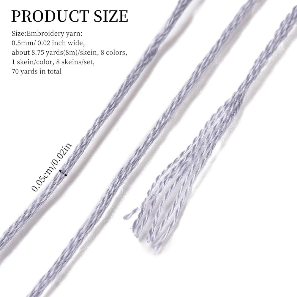 8 Skeins 70 Yards Grey Friends – обзор и цена Embroidery Floss