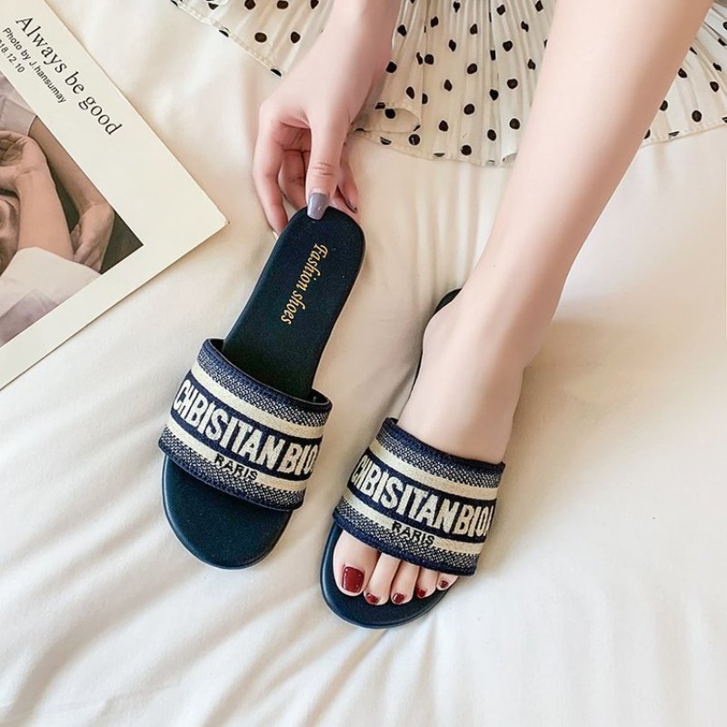 Women's Fashion Flat Slippers  – обзор и цена Embroidery Letter