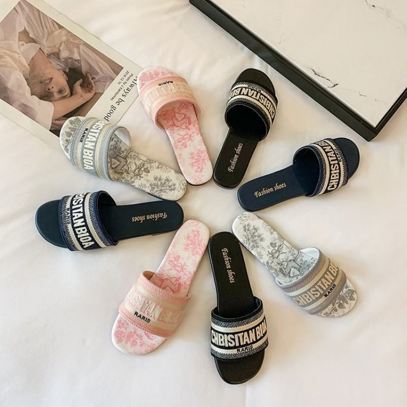 Women's Fashion Flat Slippers  – обзор и цена Embroidery Letter
