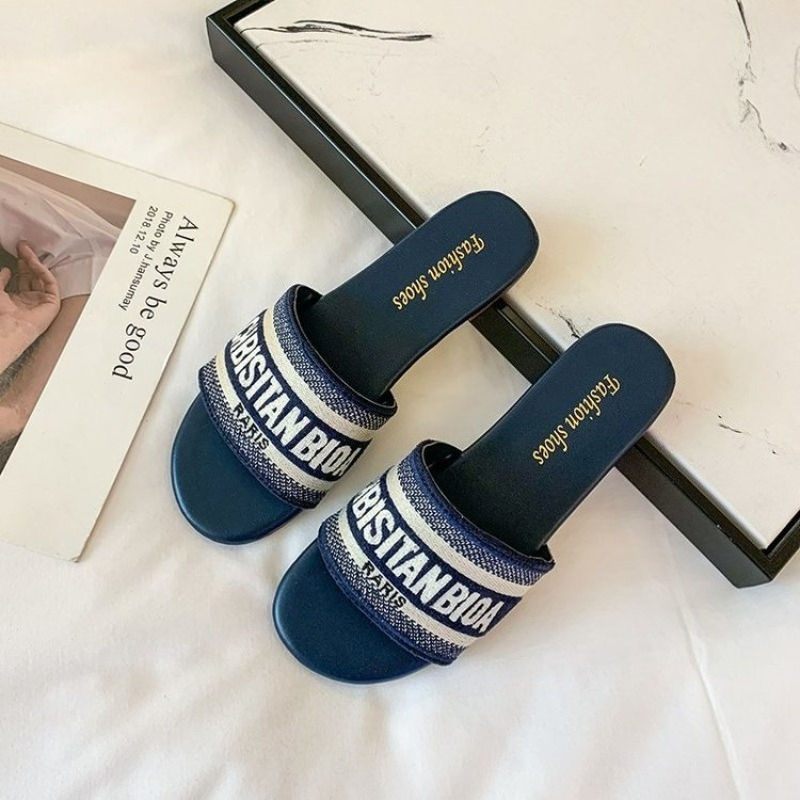 Women's Fashion Flat Slippers  – обзор и цена Embroidery Letter