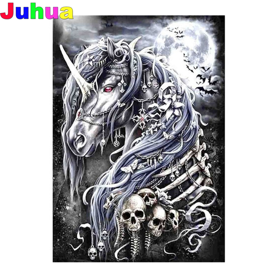 Skull unicorn Full drill Diamo – обзор и цена Embroidery Unicorn