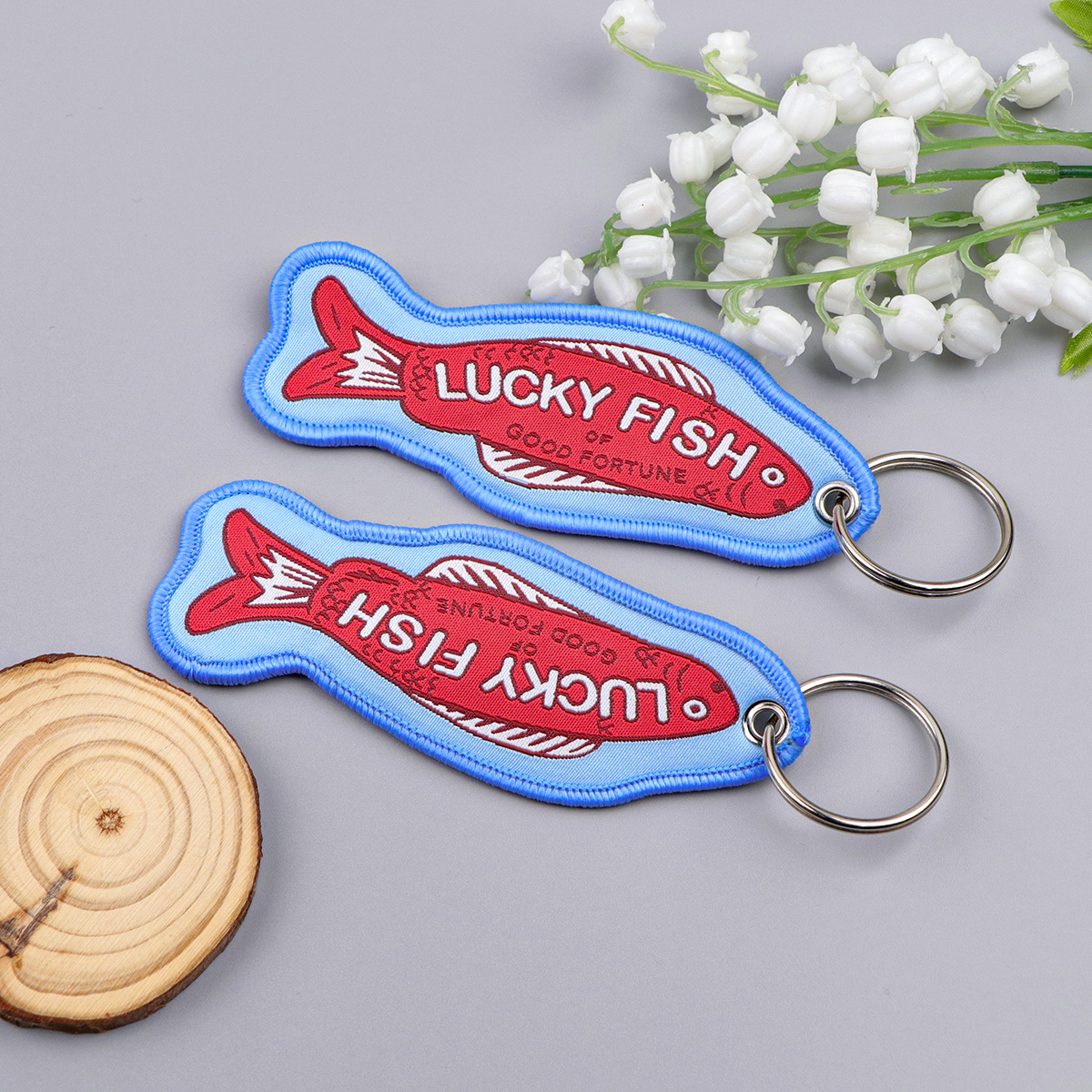 Cartoon Cats Keychain for Cars – обзор и цена Embroidery Fish
