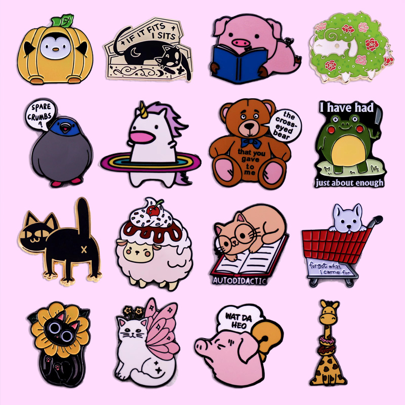 Cute Animal Enamel Pin Kawaii  – обзор и цена Embroidery Unicorn