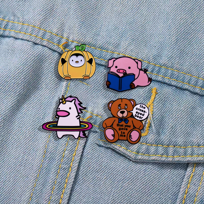 Cute Animal Enamel Pin Kawaii  – обзор и цена Embroidery Unicorn